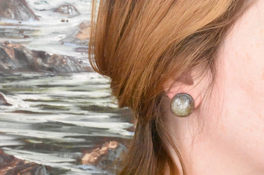 soda fired ceramic stud earrings