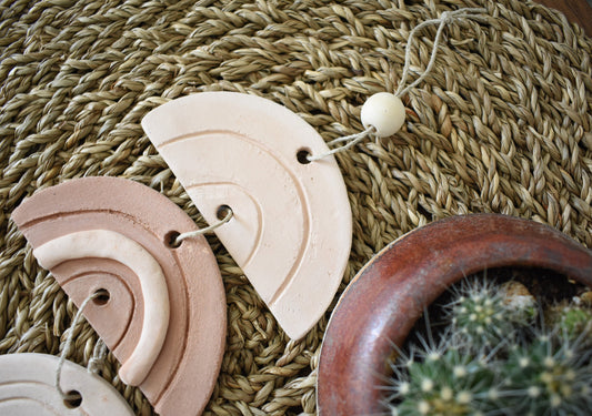 boho rainbow vertical wall hanging