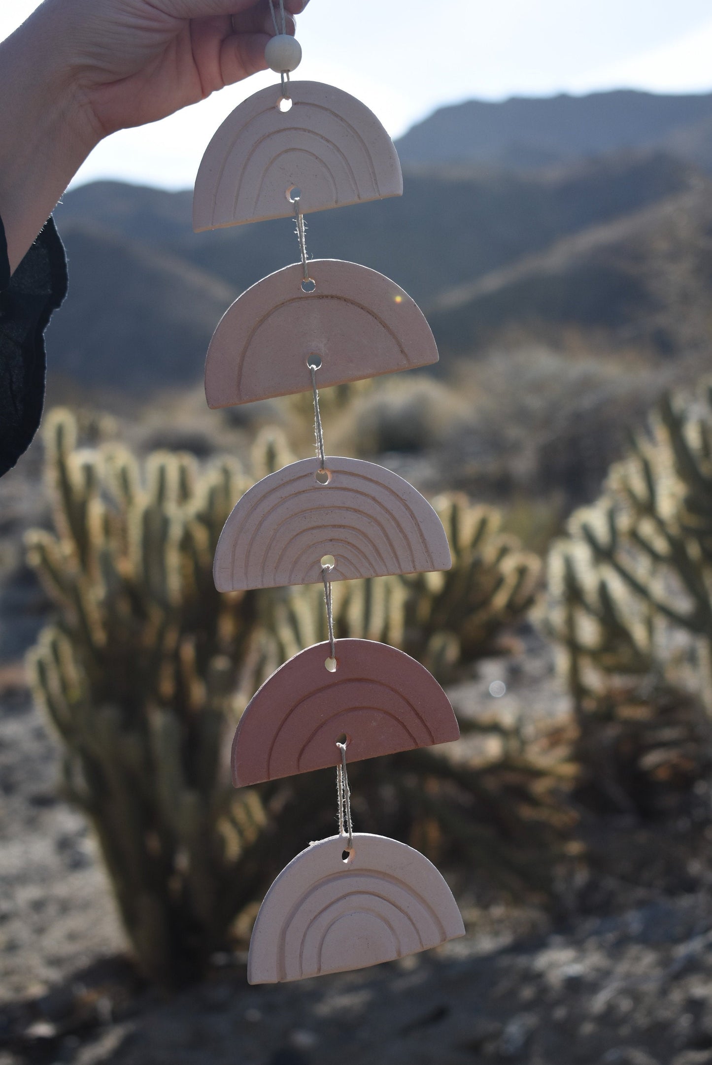 boho rainbow vertical wall hanging