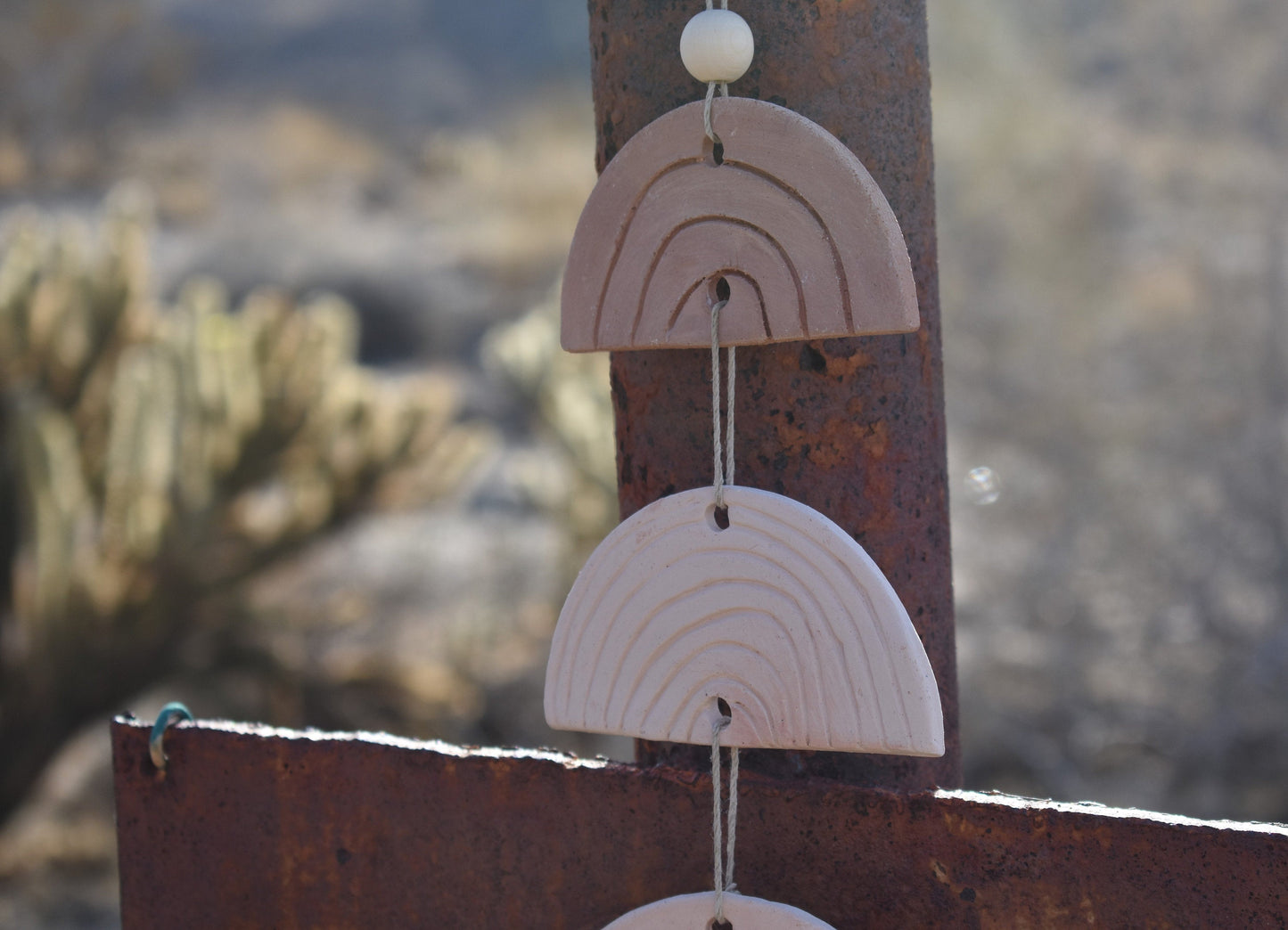 boho rainbow vertical wall hanging