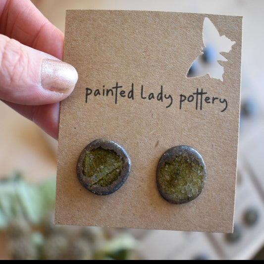 soda fired ceramic stud earrings